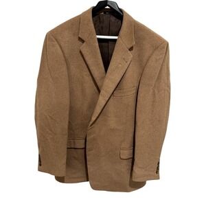 Turnbury Men's Camelhair Blazer Size 48L Two Button Sport Coat